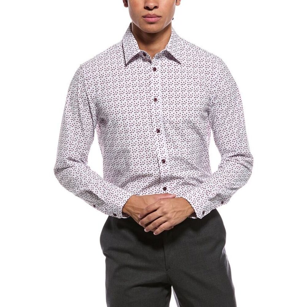 Report Collection Mens 4-Way Woven Sport Shirt, White